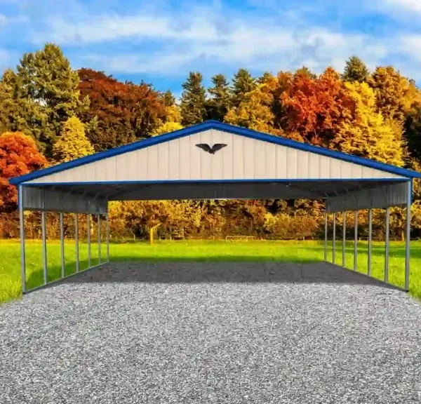 30x30x10 Metal Carport - Vertical Roof