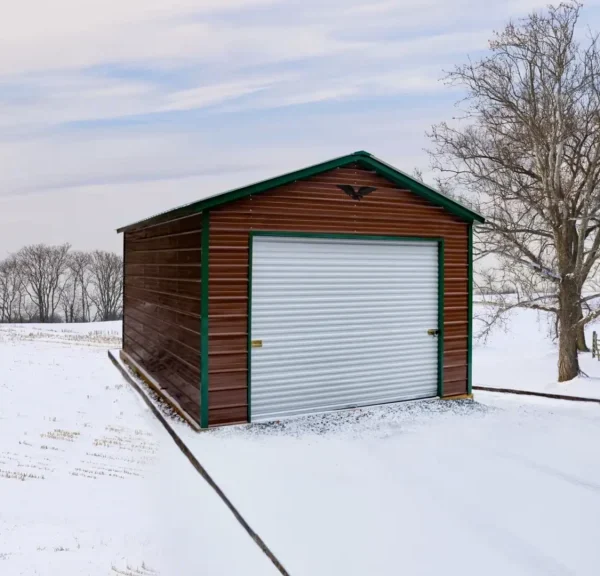 14x25x9 Metal Garage - Vertical Roof