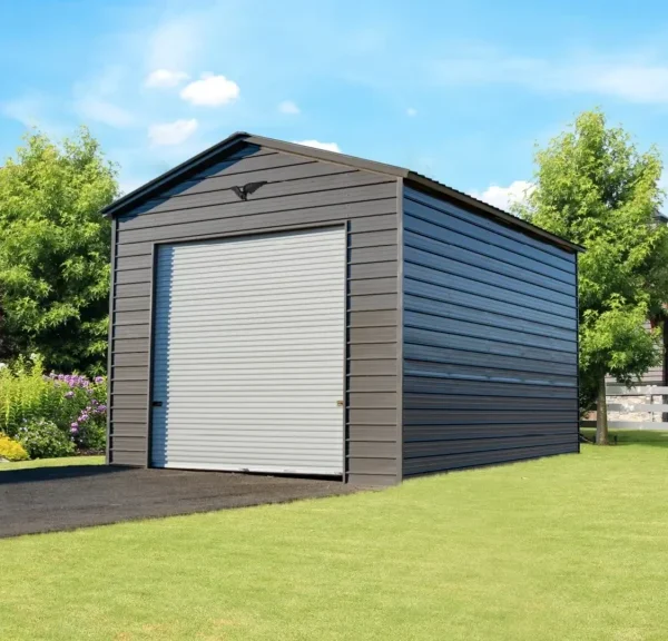 18x25x14 Metal Garage - Vertical Roof