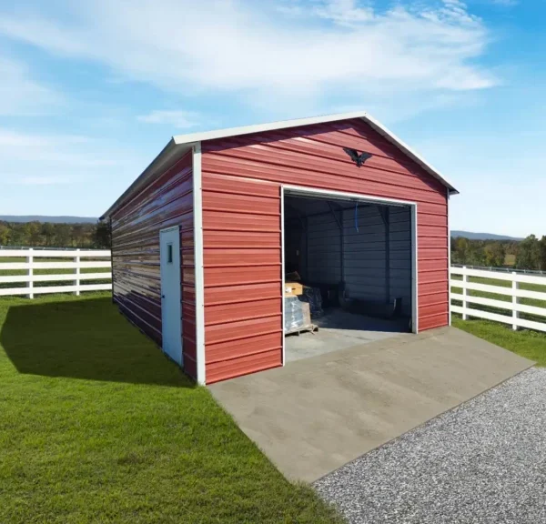 18x25x9 Boxed Eave Roof Metal Garage