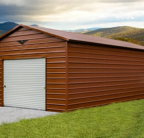 18x35x10 Boxed Eave Roof Metal Garage