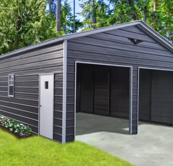 20x25x10 Metal Garage - Vertical Roof