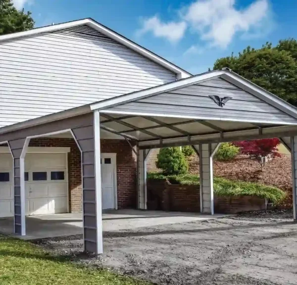 20x25x8 Metal Carport - Vertical Roof