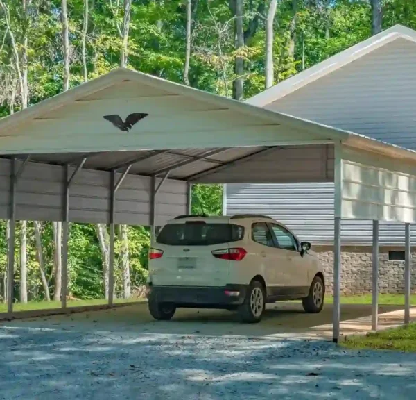 20x25x9 Metal Carport - Vertical Roof