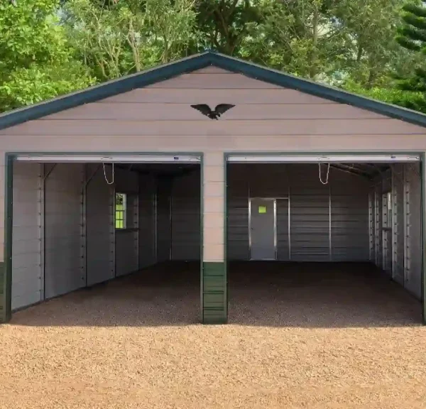 24x30x9 Metal Garage - Vertical Roof