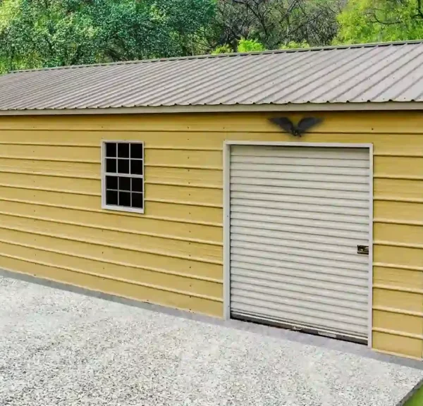 24x40x10 Metal Garage - Vertical Roof