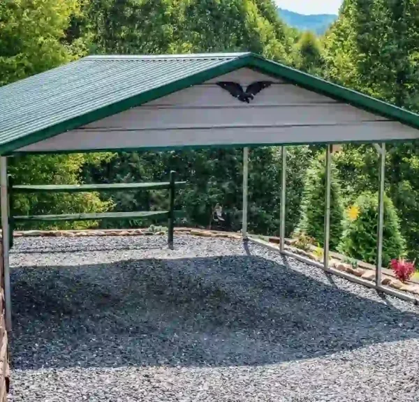 24x20x9 Metal Carport - Vertical Roof