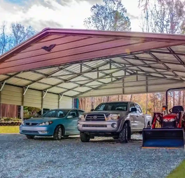 30x25x8 Metal Carport - Vertical Roof