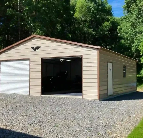 30x35x9 Metal Garage - Vertical Roof