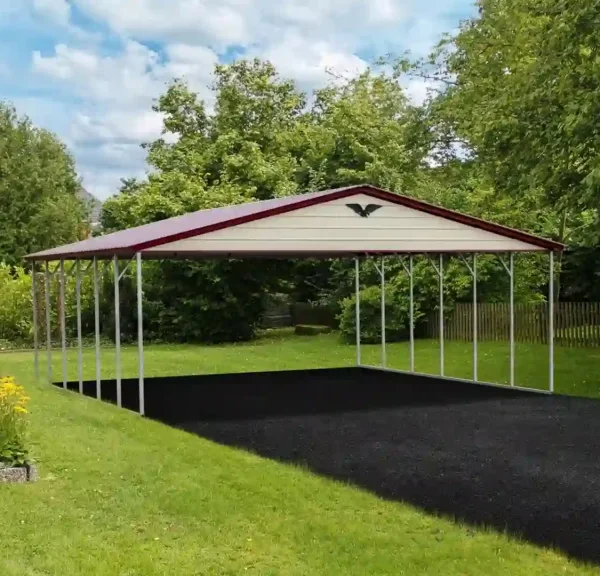 26x30x10 Metal Garage - Vertical Roof