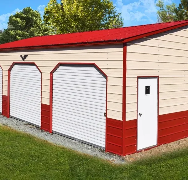 24x35x10 Triple Bay Side Entry Garage - Regular Roof