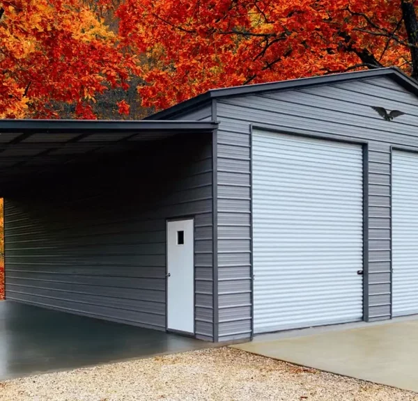 44x40x13 Metal Garage - Vertical Roof