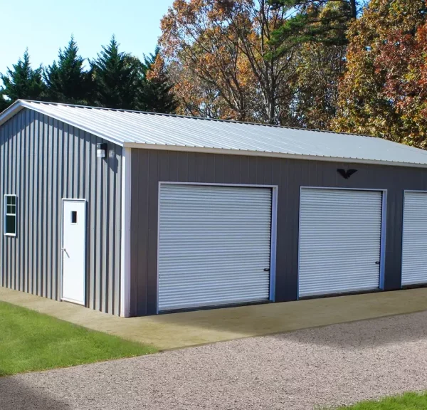 28x40x10 Metal Garage - Vertical Roof