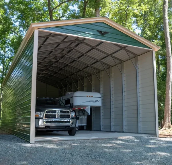 24x55x14 Metal Carport - Vertical Roof