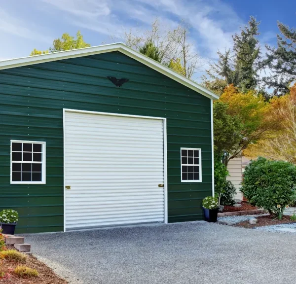 22x25x13 Metal Garage - Vertical Roof