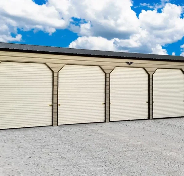 24x60x12 Metal Garage - Vertical Roof