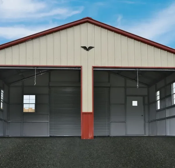 24x20x9 Metal Garage - Vertical Roof