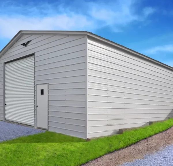 28x40x12 Metal Garage - Vertical Roof