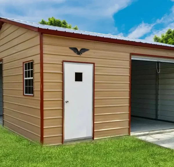 24x20x9 Metal Garage - Vertical Roof