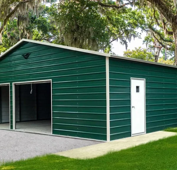 22x30x9 Boxed Eave Roof Metal Garage