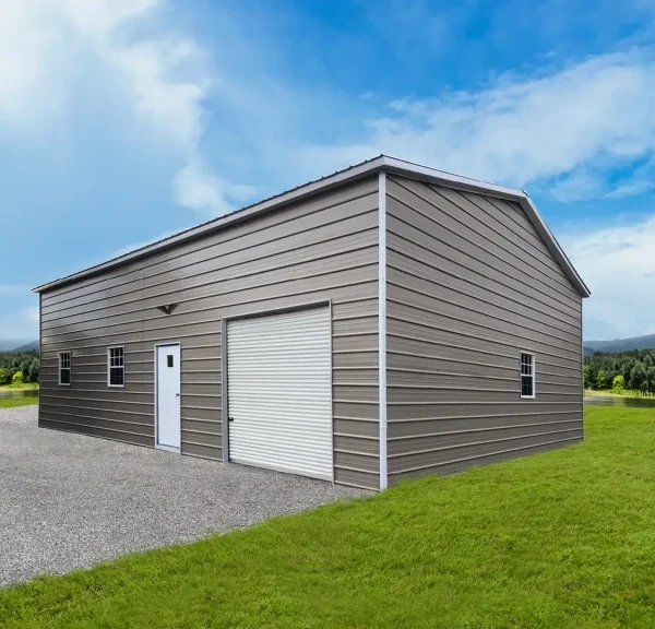 28x40x13 Metal Garage - Vertical Roof