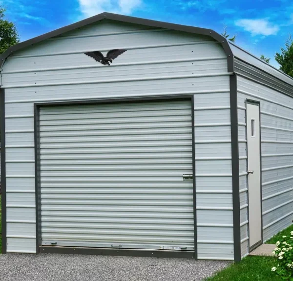 10x30x8 Metal Garage - Regular Roof