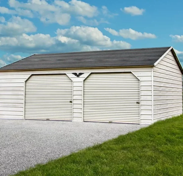 24x30x9 Metal Garage - Vertical Roof
