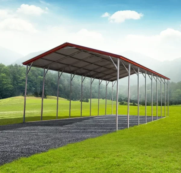 20x40x12 Metal Carport - Vertical Roof