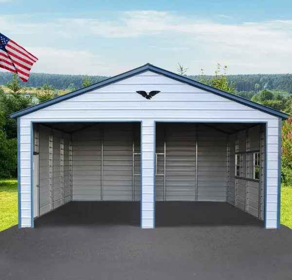 24x11x11 Metal Garage - Vertical Roof
