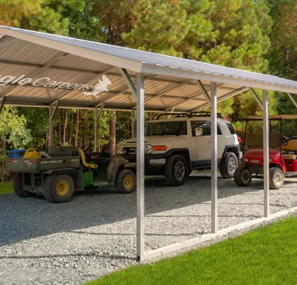 20x30x8 Metal Carport - Vertical Roof