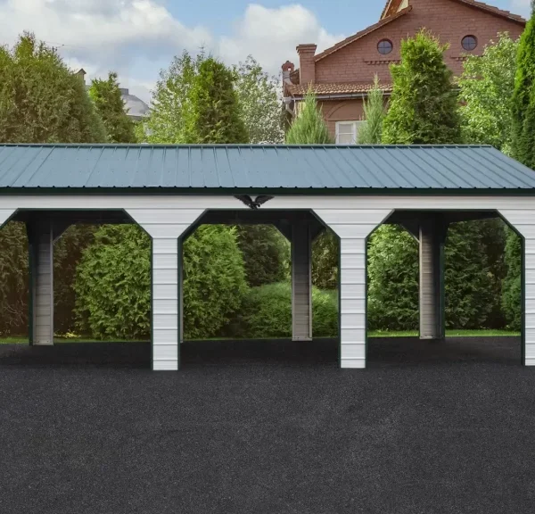 16x30x9 Metal Carport - Vertical Roof