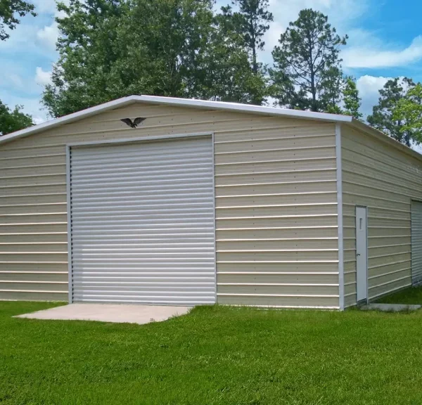 30x80x12 Metal Garage - Vertical Roof