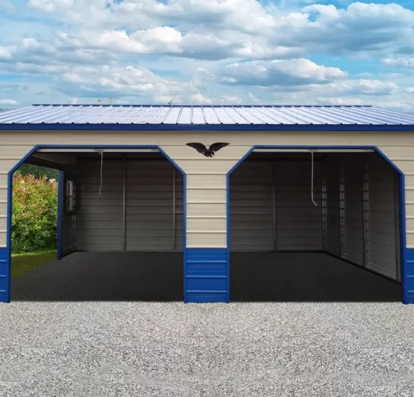 20x25x9 Metal Garage - Vertical Roof
