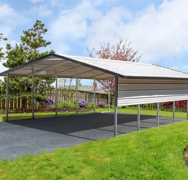 20x25x6 Metal Carport - Boxed Eave Roof