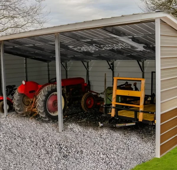 15x30x9/6 Metal Loafing Shed - Vertical Roof