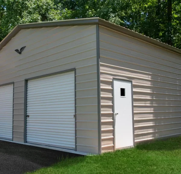 26x25x12 Metal Garage - Vertical Roof