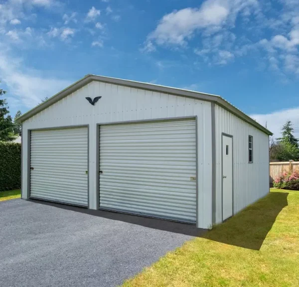 24x30x9 Metal Garage - Vertical Roof