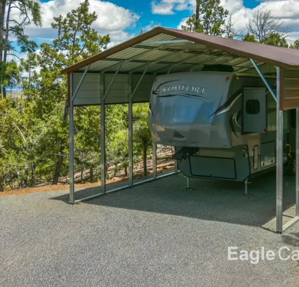 18x40x15 Metal RV Cover - Vertical Roof