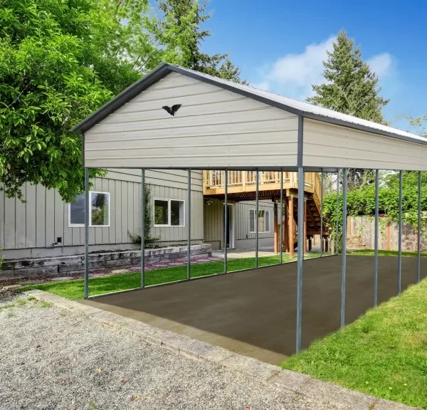 28x40x14 Metal Carport - Vertical Roof