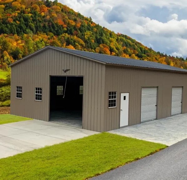 32x50x12 Metal Garage - Vertical Roof