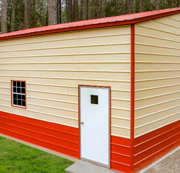 24x30x12 Metal Garage - Vertical Roof