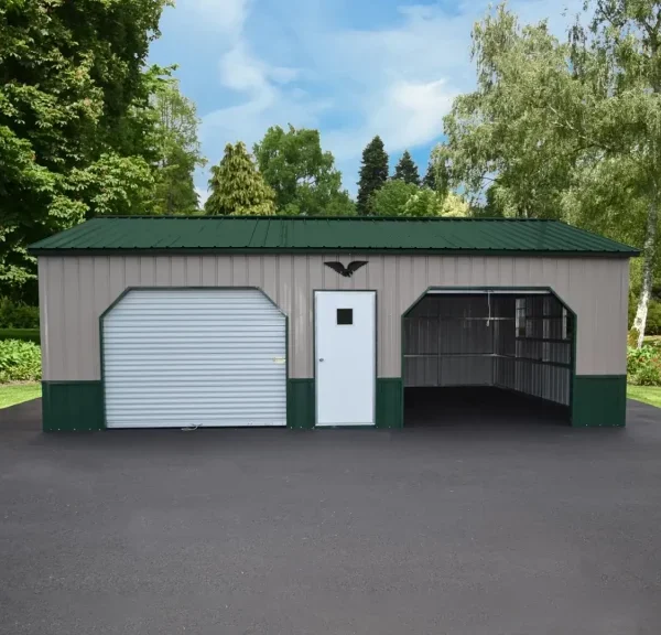 22x30x9 Metal Garage - Vertical Roof