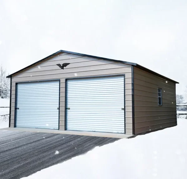 24x25x9 Boxed Eave Roof Metal Garage