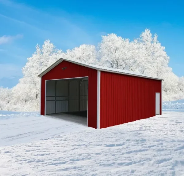 24x30x10 Metal Garage - Vertical Roof