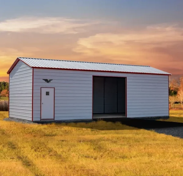 20x40x11 Metal Garage - Vertical Roof