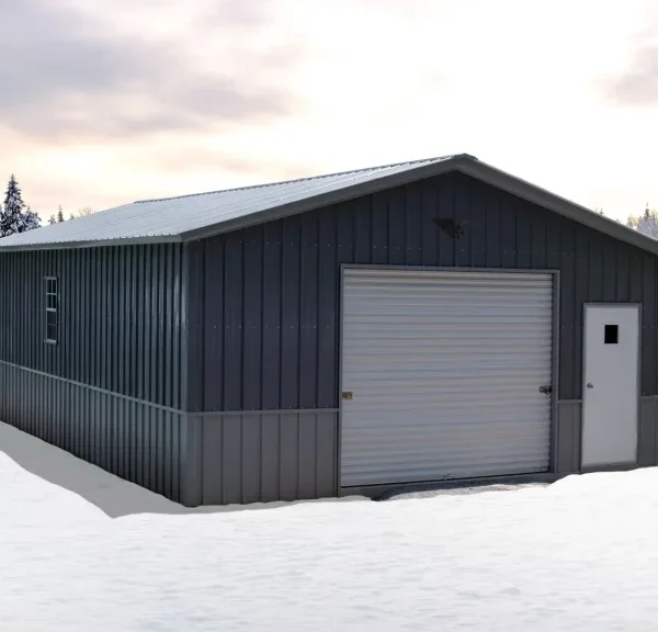 22x35x9 Metal Garage - Vertical Roof