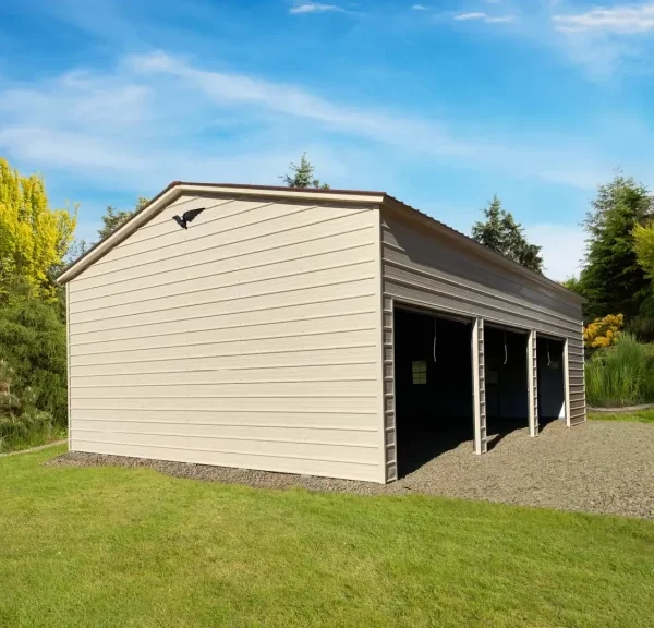 26x40x12 Metal Garage - Vertical Roof