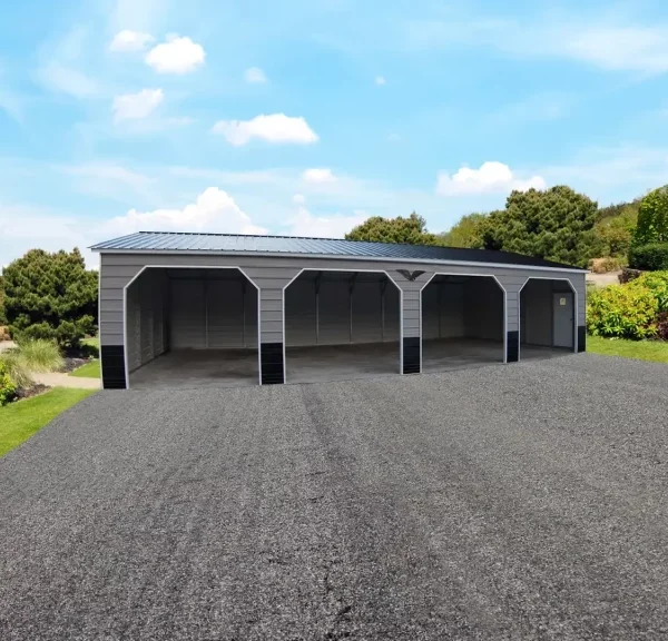 26x45x9 Metal Garage - Vertical Roof