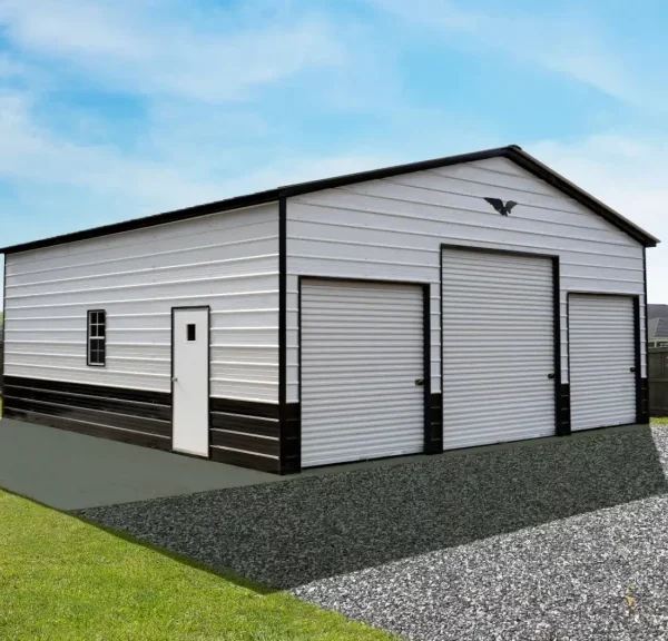 30x30x11 Metal Garage - Vertical Roof