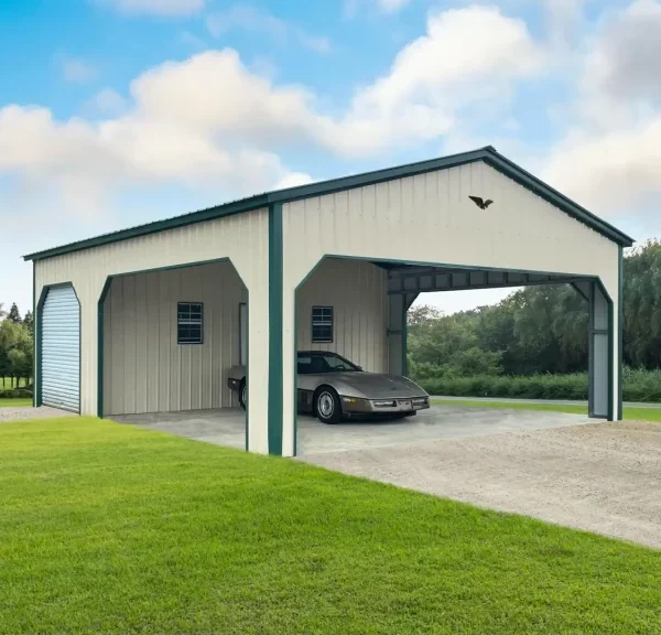 24x30x10 Metal Combo Unit - Vertical Roof